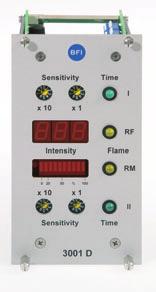 6 7 Flame Amplifiers - System 3000/4000 Features Fail safe design and self checking Selective monitoring of different flames Certified for continuous, intermittent and 72 h operation Optimization of