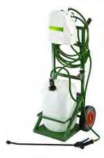 - Three wheels with tow bar for manual or small tractor towing.