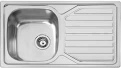 SINKS SERENA 780 External dimensions 780 х 500 mm Bowl size 450 х 410 mm Bowl depth 0 mm Built-in hole 760 х 480 mm Cabinet size 600 mm Automatic valve Manufactured with two drain holes * Automatic