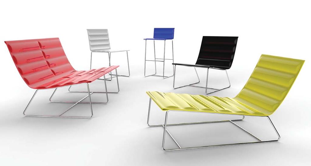 elegant and refined collection of indoor/ outdoor seating made of sheet