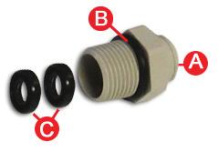 Note: By loosening the 3/8 inch Threaded Watertight Cord Connector, Power Cord adjustments can be made.