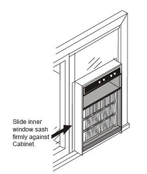 Pinch off excess length so seal is even with the bottom of the cabinet side channel. 14. To remove front 1. Remove the two front retaining screws from the front frame. 2.
