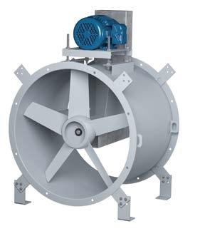 TSH Smoke & Heat Removal Tubeaxial Fan, elt Driven Designed to remove smoke in the event of a fire.