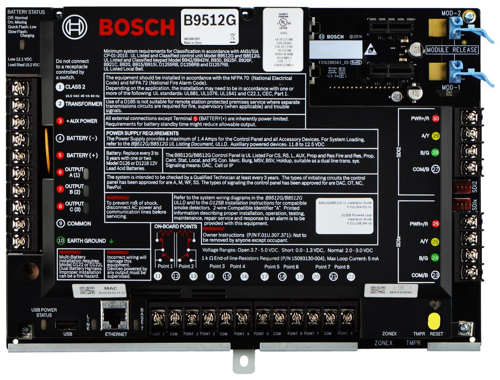 Intrusion Alarm Systems B9512G Control Panels B9512G Control Panels www.boschsecurity.