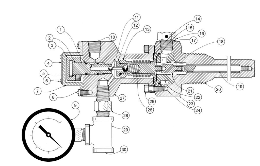This is a general representation of a Pilot Guard. For specifi c parts and their orientation refer to the Kimray Catalog or the packing slip which is enclosed with each regulator.