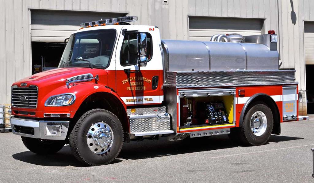 Another West Coast rig, this 2012 Hub tanker was built on a Freightliner M2