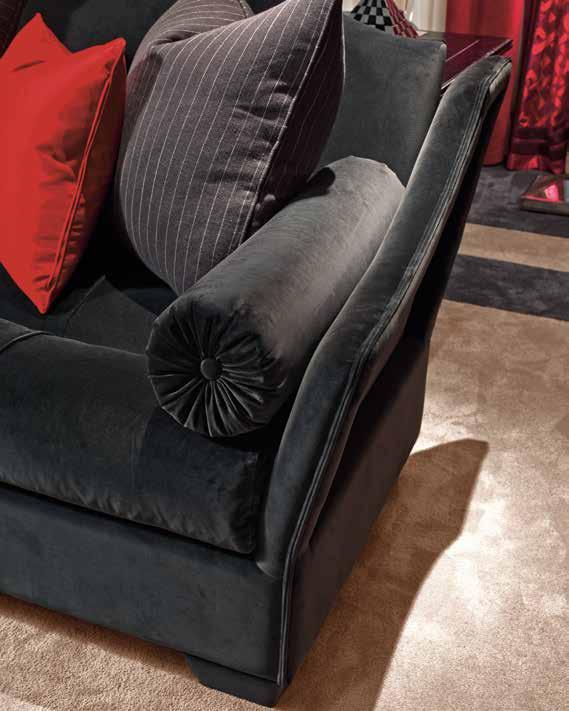 MILANO Sofa / Art. CU.01 Three seater sofa with hardwood structure cotton velvet upholstered.