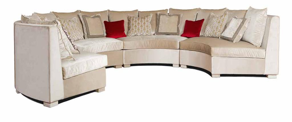 MOONLIGHT sofa / Art. CU.09 Sectional curved sofa with hardwood structure, velvet fabric upholstered.