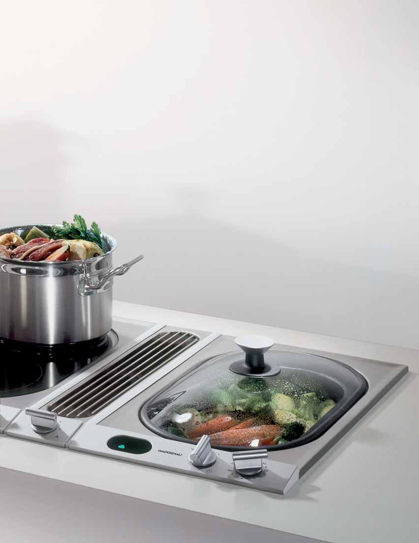 The Vario 200 Series of modular cooktops The Vario VK 230 in-counter steamer*, right front. Steam on two levels, cook without pressure, boil without burning.