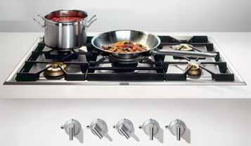 Constant low heat starting as low as 500 BTUs. Includes a wok burner. Automatic electric ignition and a cast iron pan support with a flat surface, for optimum ease of use.