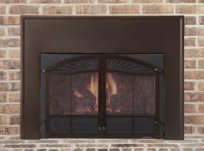 FireBrick Inserts FB-GRAND Minimum fireplace opening: 25-3/4" high Our largest insert with the biggest viewing area Provides the highest efficiency in the industry 40,000-20,000 Btu/Hour Input.