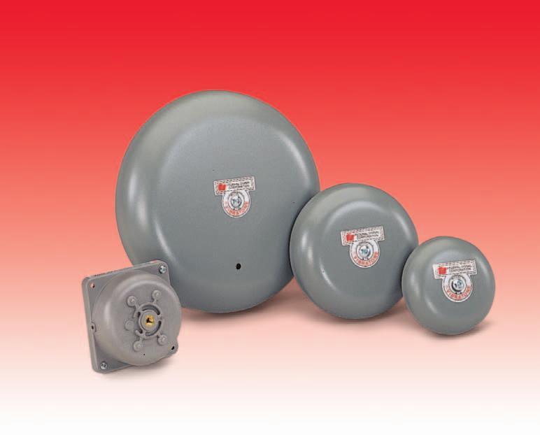 FEDERAL SIGNAL CORPORATION Vibratone Bells Models A4, A6 and A10 Models 500 and 600 DESIGNED FOR GENERAL ALARM OR PAGING Vibrating mechanism Three gong sizes four, six, or ten-inch A range of output