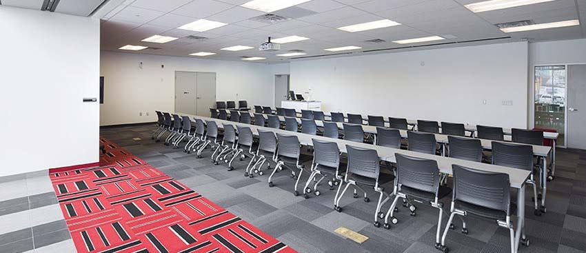 Classrooms, labs and seminar rooms of all sizes and arranged to maximize flexibility.