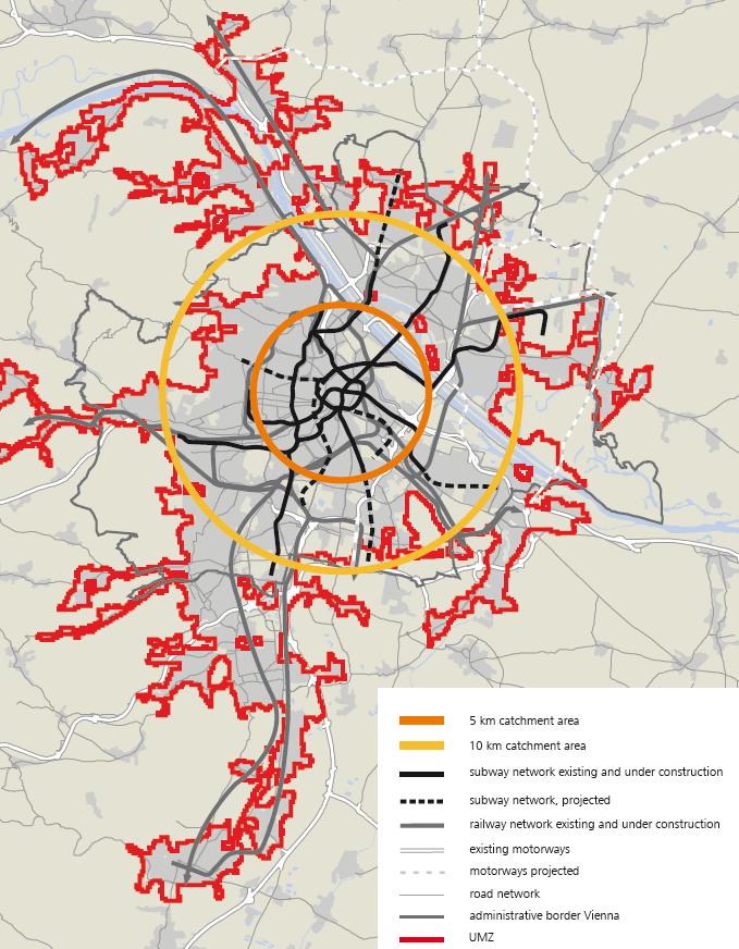 The second challenge: Transport Vienna (AT) The share of car use for daily trips is influenced by the accessibility of good quality public transport Growing cities tend to expand spatially,
