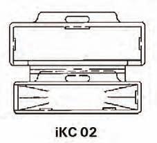 mm (inches) ikc01 25 44 x 21 (1.73-0.83) ikc02 25 34 x10.5 (1.34-0.