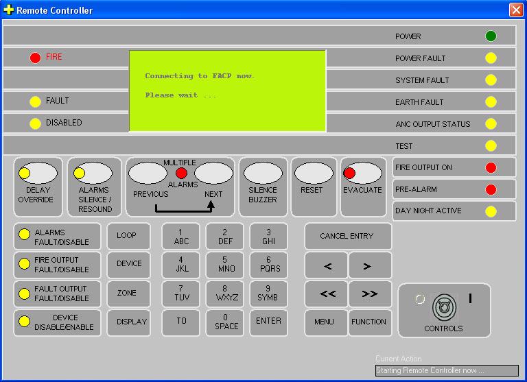 12 Remote Controller Click on the Remote icon to launch the Remote Control application. This application allows the user to operate the FACP remotely.