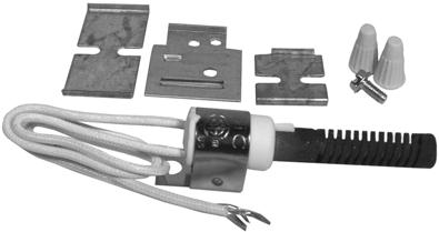 porcelain blocks Maximum input voltage: 132VAC Replaces OEM Kit Includes Part Number Various rton, Starlite & Robertshaw numbers 1round ignitor (17 sec), 3 mounting brackets, 1self tapping screw, 2