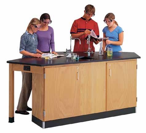 The Forward Vision 4-Student Workstation allows four students to work at a single station while all are facing the teacher.