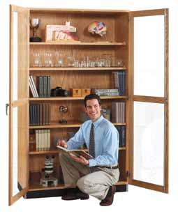 The oak framed 3 16" tempered glass doors are designed to crumble when broken preventing large dangerous shards. Each cabinet comes with a three-point locking system.