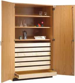 Rock/Paper storage cabinet Whether you are storing paper, rocks, or insects this unit will fit the bill. Seven large drawers (4"H x 44"W x 26"D) big enough to hold large flat objects.