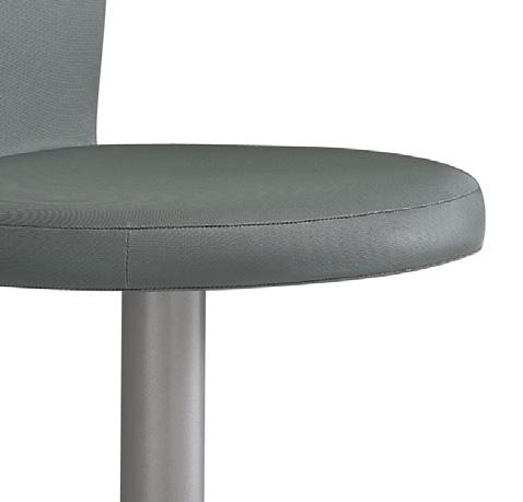 The Stool s height, combined with the seat s shape and the non-slip