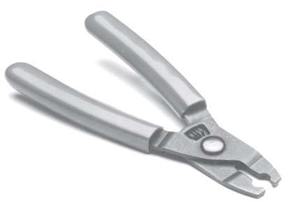 The slotted end of the tool can be used to disengage a right angle MMCX plug from a mating receptacle.