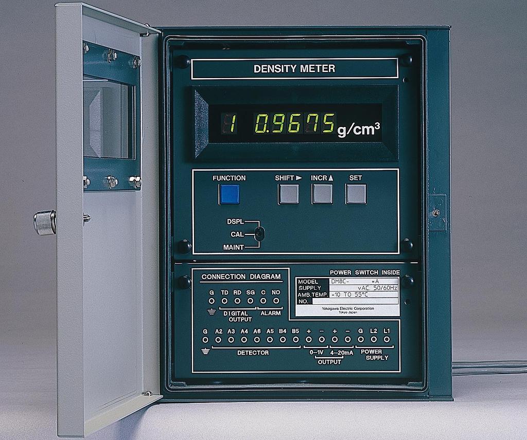 General Specifications Model DM8 Vibration Type Liquid Density Meter Overview In 1967, YOKOGAWA developed the Model VD6 Vibration Type Liquid Density Meter in response to user requests for an online