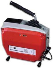 Sectional Drain Cleaning Machine D150 For 3/4 to 6 (19mm-150mm) Drain Lines. Driver lever can be locked in stop position; very robust, and also serves as carrying handle for the machine.