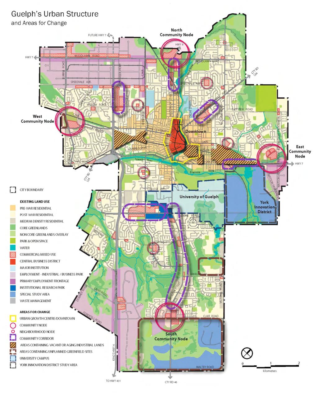 Opportunity Areas Downtown Community Nodes Intensification Corridors New Communities