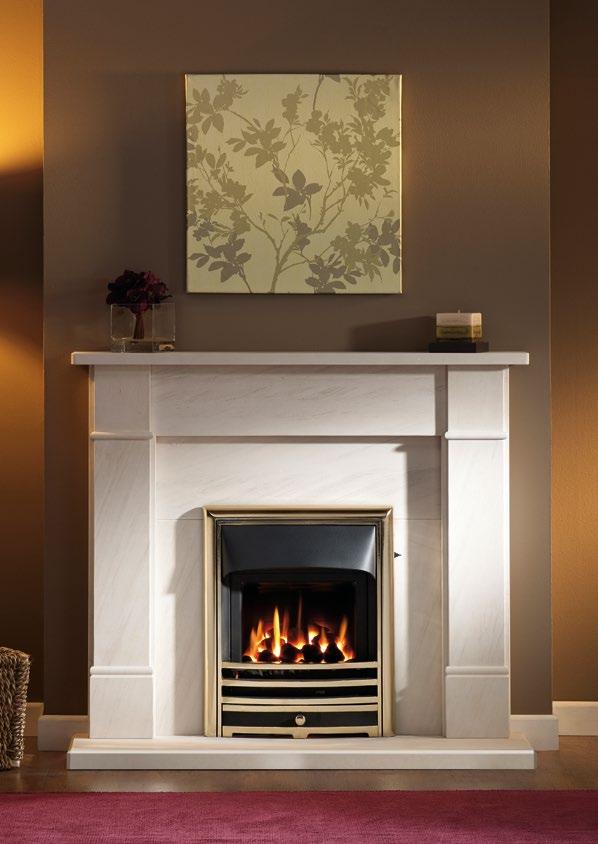 RYDAL 48 RYDAL 48 Portuguese Limestone FIRE: GLASS FRONTED GAS CONVECTOR FIRE