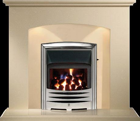 CARTMEL 48 CARTMEL 48 Mocha Beige with Ambient Lighting FIRE: GLASS FRONTED GAS CONVECTOR FIRE (SLIDE CONTROL) WITH CERAMIC COALS & SOLARIS