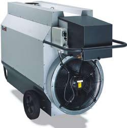 Mobile warm air heaters: compact, easy to service and stackable The mobile warm air heaters of the M-K serie have the wellproven characteristics of all Kroll heaters.