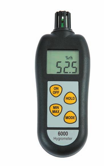 1 and temperature over the range of -20 to 70 C (-20 to 50 C with a fixed probe) with a resolution of 0.1. The therma-hygrometers incorporate a clear custom LCD with C,, max/min, hold and dew point indication.