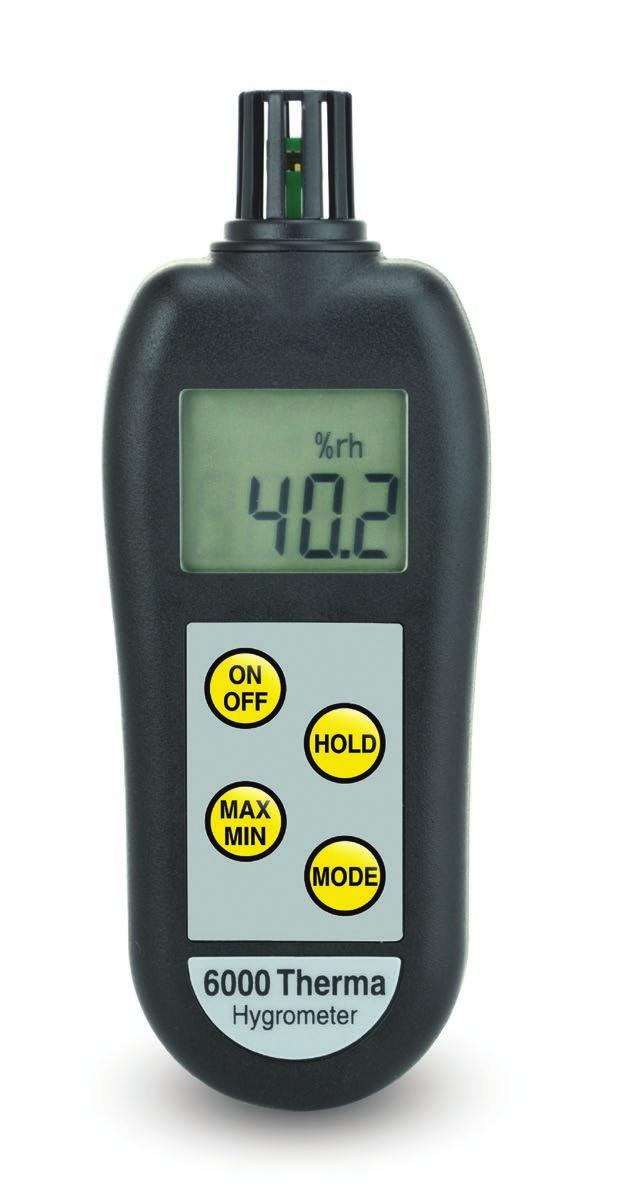 6000 Series s dew point calculation & max/min function remote or integral & temperature probe s max/min humidity or temperature optional backlit 2 year guarantee The 6000 series therma-hygrometers
