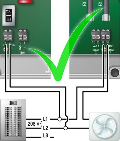 PEC user manual Connecting equipment to your PEC Connect the control power and variable cooling equipment as shown in the following example.