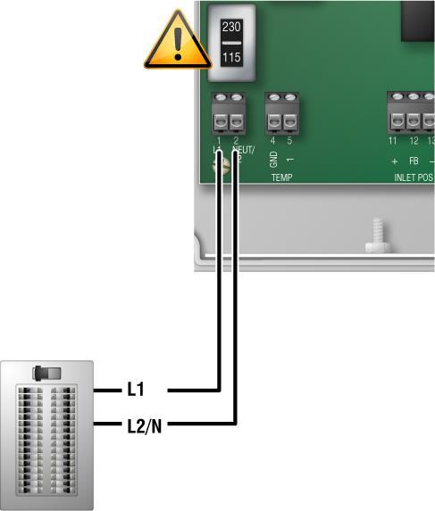Chapter 2: Installing your PEC Phason Connecting the power source Before connecting the incoming power, switch OFF the power at the source.
