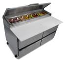 Refrigerated Prep Tables With Drawers SKPZ60D/C10 60 Raised Rail, Front Breathing with 4 Drawers,
