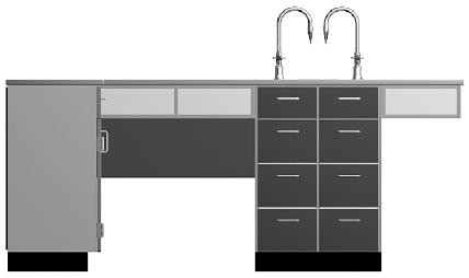 A0 D42 24 24 7-6 L00 Double Face Peninsula Perimeter Width is: 7-0 A0 24 Four combination cabinets with four drawers on right and single door on the left