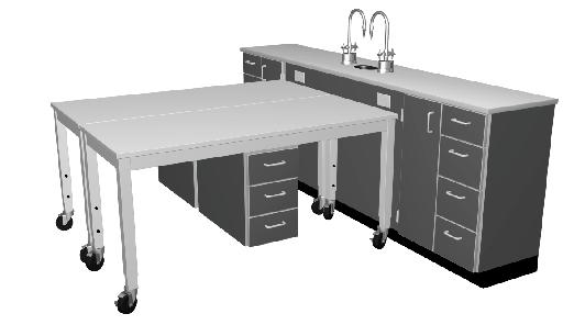 drawer cabinets with drawers each on caster bases Two double door base