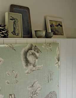 HEADBOARD Squirrel & Hedgehog 225522 CUSHIONS BACK TO FRONT Langtry 233258,