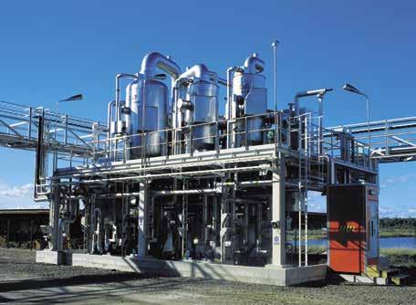 Multi-effect evaporation systems Steam E1 E2 E3 E4 Feed Concentrate A three-effect system that evaporates NaOH from 32 to 50% at Akzo Nobel in Sweden.