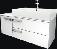 Wall mounted basin storage unit, two drawers unit with soft closing, + 1 door unit left 1050mm worktop included Space saving basin waste* recommended K2459 Basin cut right 347 1053 697 Wall mounted,