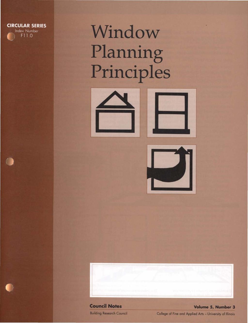 Windo-w Planning Principles a I Council Notes Building Research Council