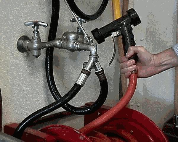 Typical Food Service Establishment Water Supply Cross-Connections Pre-rinse or pre-flush hose: This device is typically located at garbage grinders, mechanical dishwashing machines, and vegetable