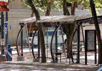 Transit Stops The transit stops are one of the most active pedestrian gathering spaces and identifying elements within the neighborhood streetscape and should be designed to be more comfortable and