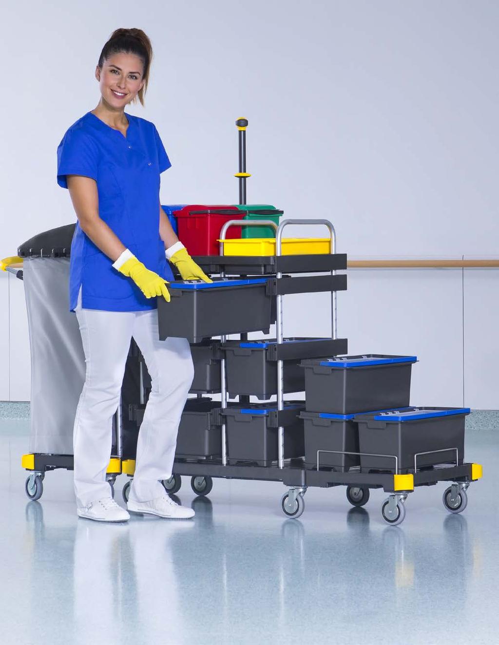 EQUIPE BOX 10 L CLEANING TROLLEYS EQUIPE BOX 10 L The compact model Contactless Hygienic Safe: The 10 l box allows you to work contactless.