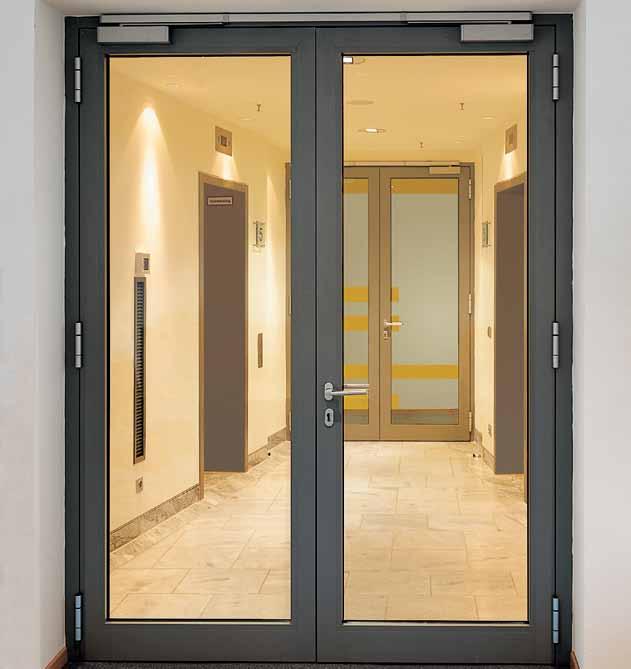 04 Schueco Fire and Smoke Protection Systems Features of a fire-resistant door Aluminium fire protection doors and screens do not only depend on the individual performance of their profiles, hinges,