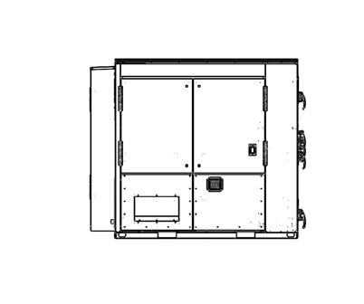 Unit Clearances, Curb Dimensions, and Dimensional Data Outdoor WSHP Units: OAGE Units Figure 30. Unit dimensional data for OAGE with auxiliary cabinet (in.) FRONT VIEW 87.42 74.41 73.06 36.03 10.