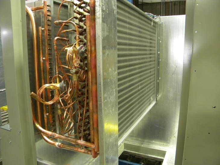 Mechanical Specifications Evaporator Coils Refer to Figure 59. Internally finned copper tubes mechanically bonded to a configured aluminum plate fin shall be standard.