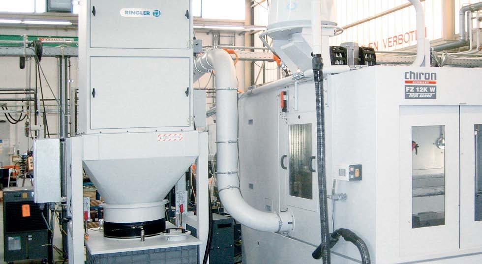 DUST REMOVAL SYSTEMS OPERATING PRINCIPLE OF A RINGLER KÄRCHER GROUP SYSTEM AT ANY MACHINING CENTRE Coarse process dust Respirable process dust Sound-damping Medium-pressure blower Clean gas Filter